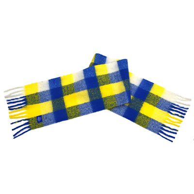 ブロックチェックフリンジ大判マフラー